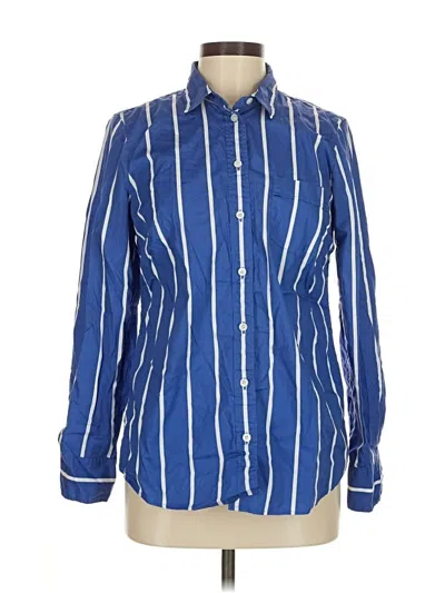 Pre-owned J.crew Factory Store Long Sleeve Button Down Shirt In Blue