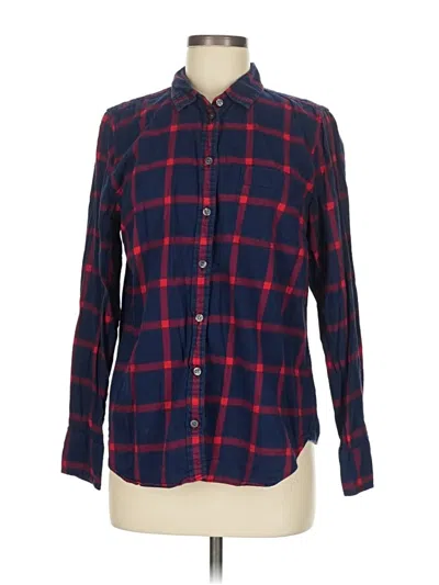Pre-owned J.crew Factory Store Long Sleeve Button Down Shirt In Blue
