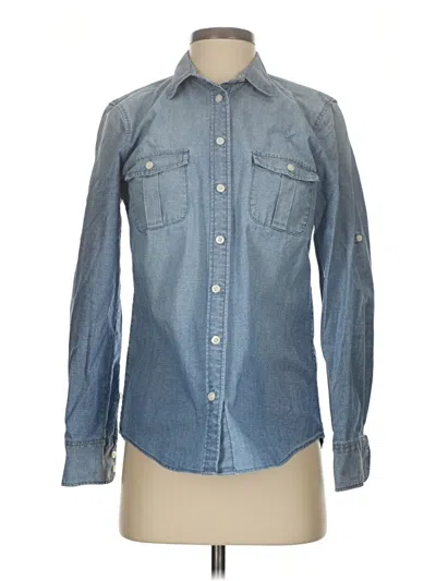 Pre-owned J.crew Factory Store Long Sleeve Button Down Shirt In Blue