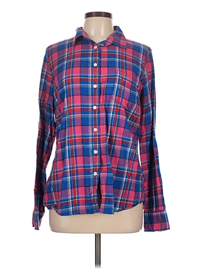 Pre-owned J.crew Factory Store Long Sleeve Button Down Shirt In Blue