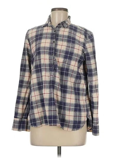 Pre-owned J.crew Factory Store Long Sleeve Button Down Shirt In Blue