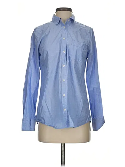Pre-owned J.crew Factory Store Long Sleeve Button Down Shirt In Blue