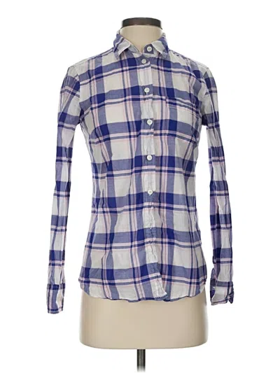 Pre-owned J.crew Factory Store Long Sleeve Button Down Shirt In Blue
