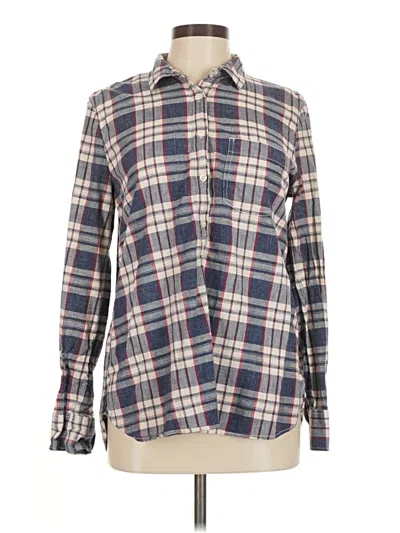 Pre-owned J.crew Factory Store Long Sleeve Button Down Shirt In Blue