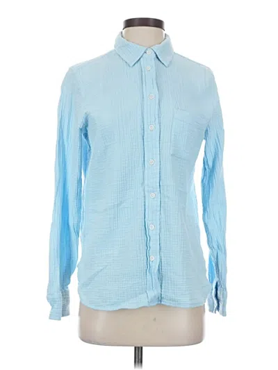 Pre-owned J.crew Factory Store Long Sleeve Button Down Shirt In Blue