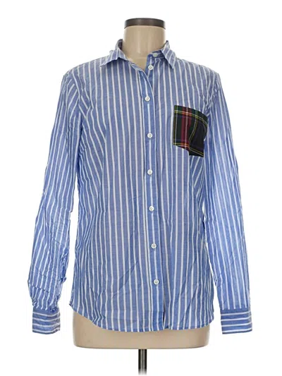 Pre-owned J.crew Factory Store Long Sleeve Button Down Shirt In Blue