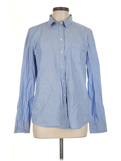 Pre-owned J.crew Factory Store Long Sleeve Button Down Shirt In Blue