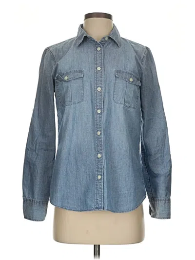 Pre-owned J.crew Factory Store Long Sleeve Button Down Shirt In Blue