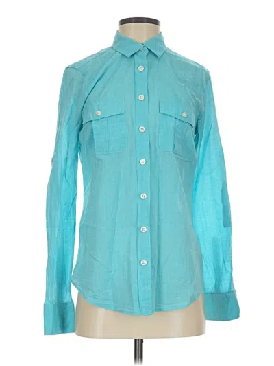 Pre-owned J.crew Factory Store Long Sleeve Button Down Shirt In Blue