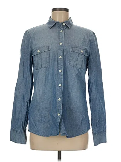 Pre-owned J.crew Factory Store Long Sleeve Button Down Shirt In Blue