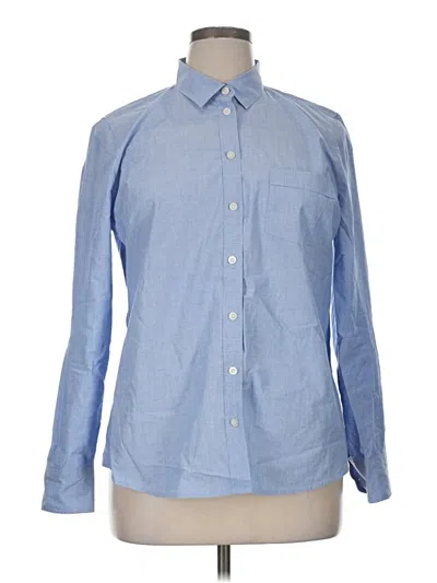 Pre-owned J.crew Factory Store Long Sleeve Button Down Shirt In Blue