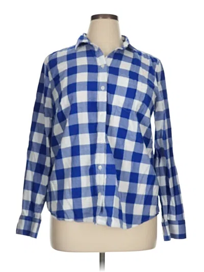 Pre-owned J.crew Factory Store Long Sleeve Button Down Shirt In Blue