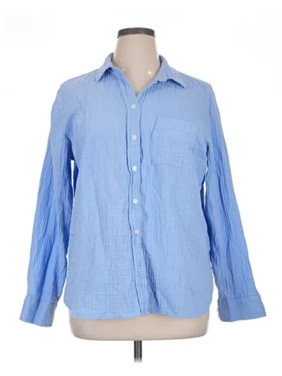 Pre-owned J.crew Factory Store Long Sleeve Button Down Shirt In Blue