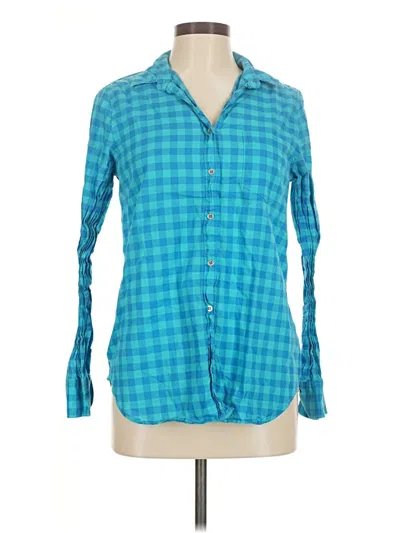 Pre-owned J.crew Factory Store Long Sleeve Button Down Shirt In Blue