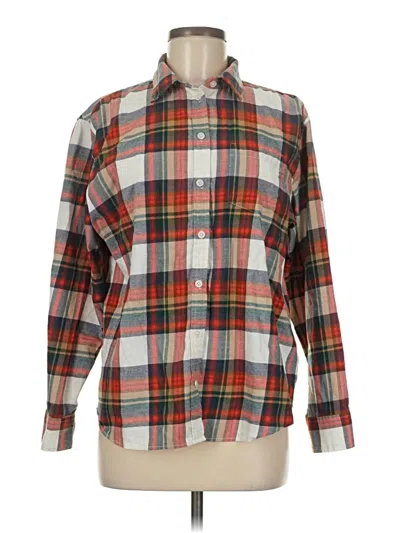Pre-owned J.crew Factory Store Long Sleeve Button Down Shirt In Brown
