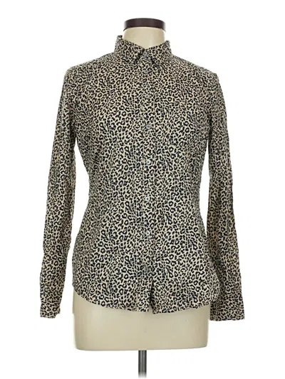 Pre-owned J.crew Factory Store Long Sleeve Button Down Shirt In Brown