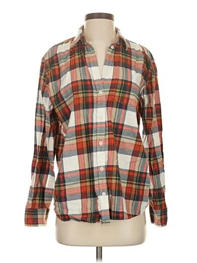 Pre-owned J.crew Factory Store Long Sleeve Button Down Shirt In Brown