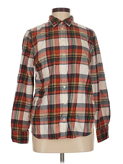 Pre-owned J.crew Factory Store Long Sleeve Button Down Shirt In Brown
