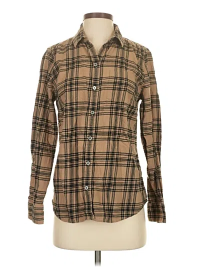Pre-owned J.crew Factory Store Long Sleeve Button Down Shirt In Brown