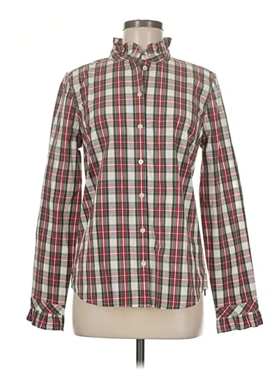 J.crew Factory Store Long Sleeve Button Down Shirt In Brown