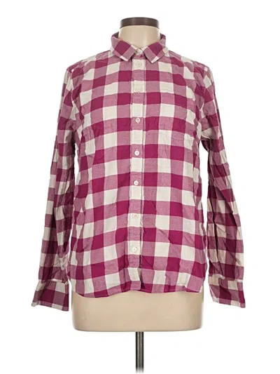 Pre-owned J.crew Factory Store Long Sleeve Button Down Shirt In Burgundy