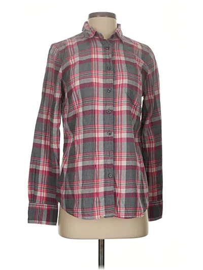 Pre-owned J.crew Factory Store Long Sleeve Button Down Shirt In Burgundy