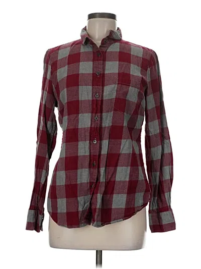 Pre-owned J.crew Factory Store Long Sleeve Button Down Shirt In Burgundy