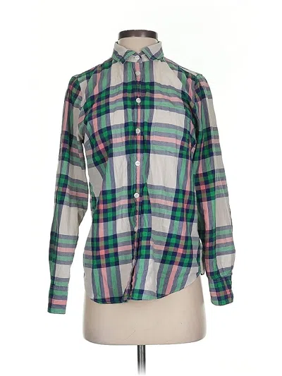 Pre-owned J.crew Factory Store Long Sleeve Button Down Shirt In Green
