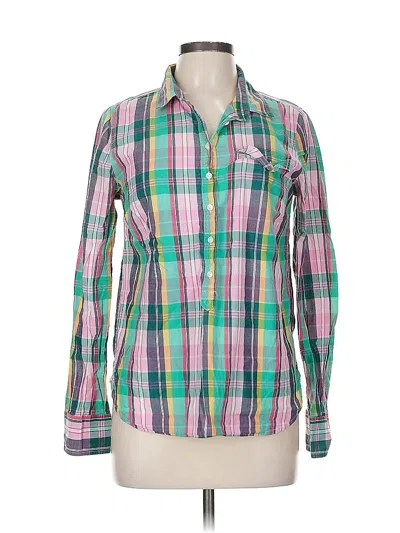 Pre-owned J.crew Factory Store Long Sleeve Button Down Shirt In Green