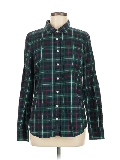 Pre-owned J.crew Factory Store Long Sleeve Button Down Shirt In Green