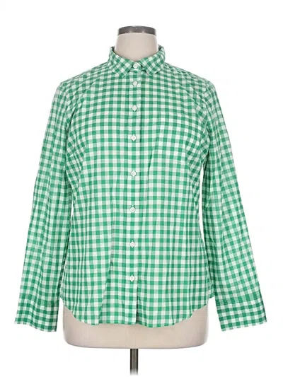 J.crew Factory Store Long Sleeve Button Down Shirt In Green