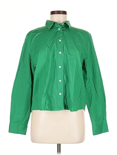 Pre-owned J.crew Factory Store Long Sleeve Button Down Shirt In Green