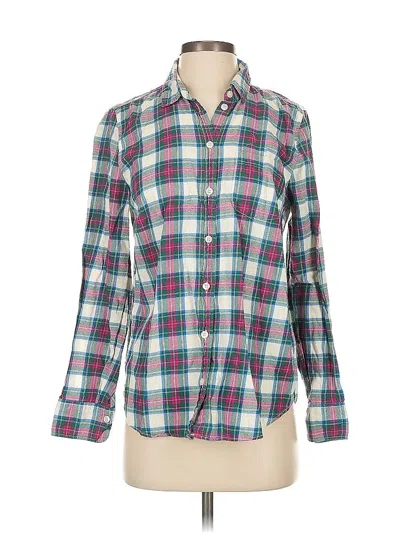 Pre-owned J.crew Factory Store Long Sleeve Button Down Shirt In Green