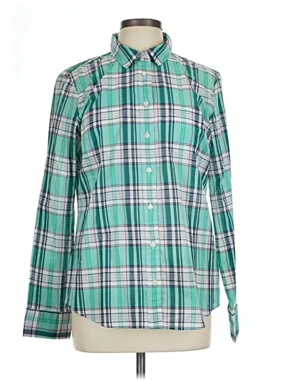 J.crew Factory Store Long Sleeve Button Down Shirt In Green