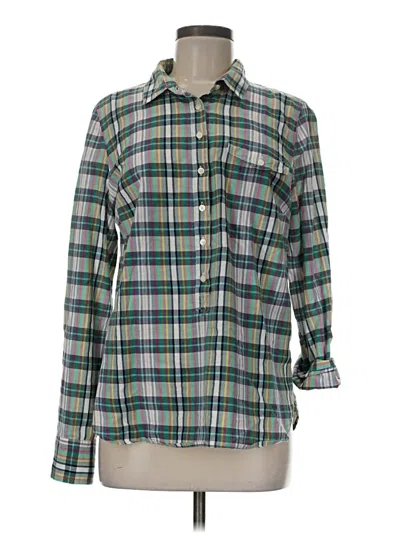 Pre-owned J.crew Factory Store Long Sleeve Button Down Shirt In Green