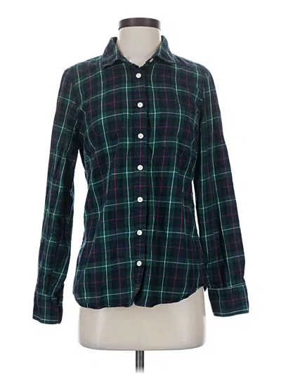 Pre-owned J.crew Factory Store Long Sleeve Button Down Shirt In Green