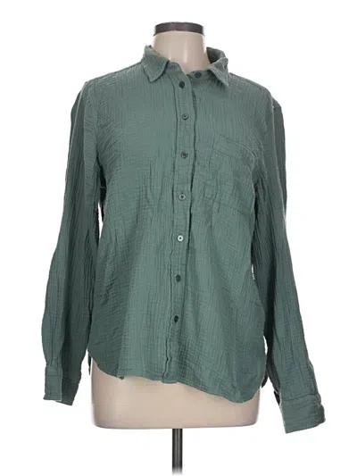 Pre-owned J.crew Factory Store Long Sleeve Button Down Shirt In Green