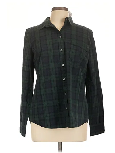 J.crew Factory Store Long Sleeve Button Down Shirt In Green