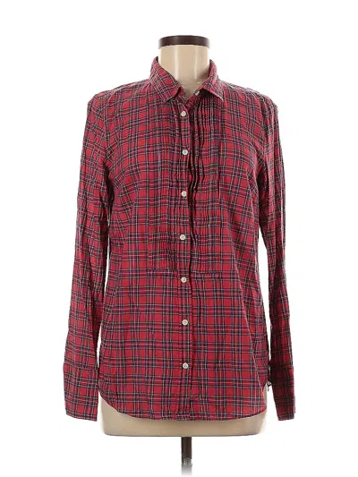 Pre-owned J.crew Factory Store Long Sleeve Button Down Shirt In Red