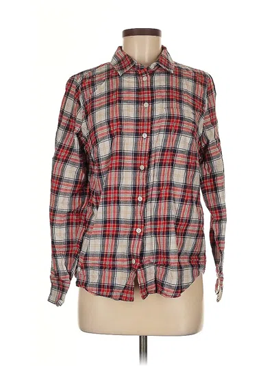Pre-owned J.crew Factory Store Long Sleeve Button Down Shirt In Red