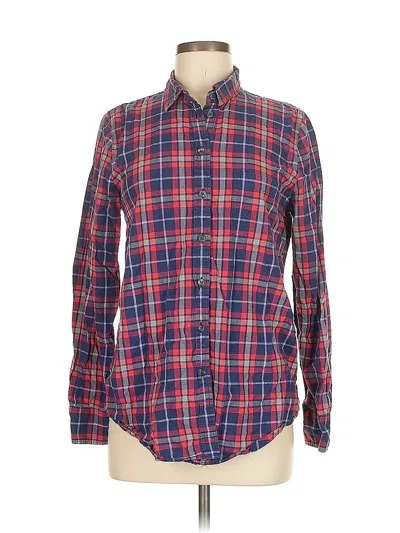 Pre-owned J.crew Factory Store Long Sleeve Button Down Shirt In Red