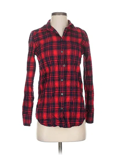 Pre-owned J.crew Factory Store Long Sleeve Button Down Shirt In Red