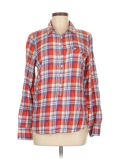 Pre-owned J.crew Factory Store Long Sleeve Button Down Shirt In Red