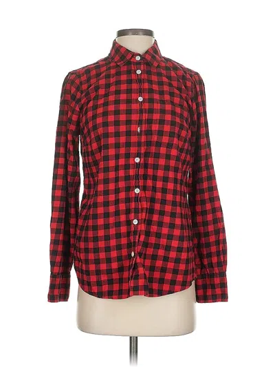 Pre-owned J.crew Factory Store Long Sleeve Button Down Shirt In Red