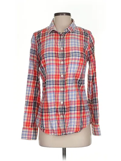 Pre-owned J.crew Factory Store Long Sleeve Button Down Shirt In Red