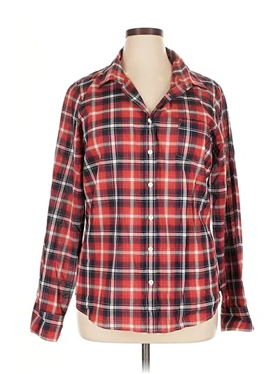 Pre-owned J.crew Factory Store Long Sleeve Button Down Shirt In Red