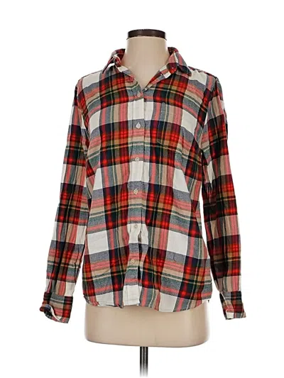 Pre-owned J.crew Factory Store Long Sleeve Button Down Shirt In Red