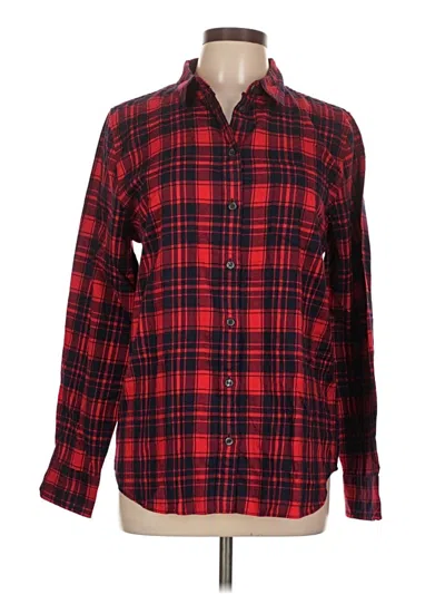 Pre-owned J.crew Factory Store Long Sleeve Button Down Shirt In Red