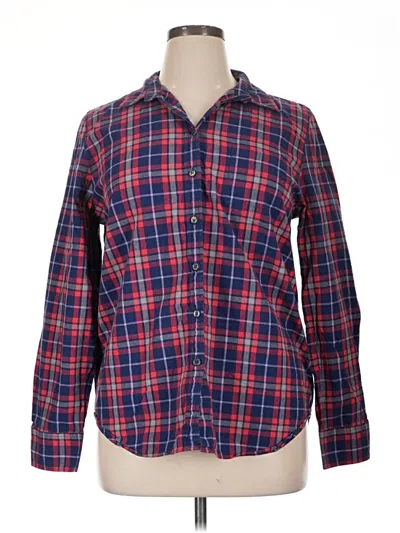 Pre-owned J.crew Factory Store Long Sleeve Button Down Shirt In Red