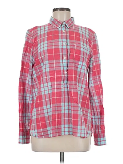 Pre-owned J.crew Factory Store Long Sleeve Button Down Shirt In Red